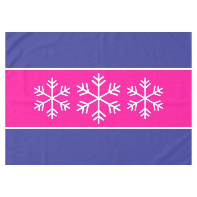 Mantel Copos de nieve alpinos con franjas azules profunda (Frente (Horizontal))