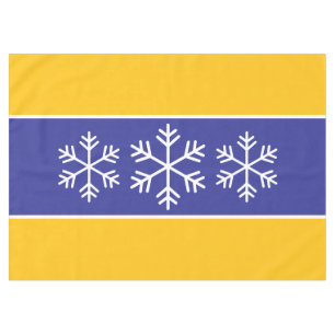 Mantel Copos de nieve alpinos Deep Blue Luminosas Rayas N