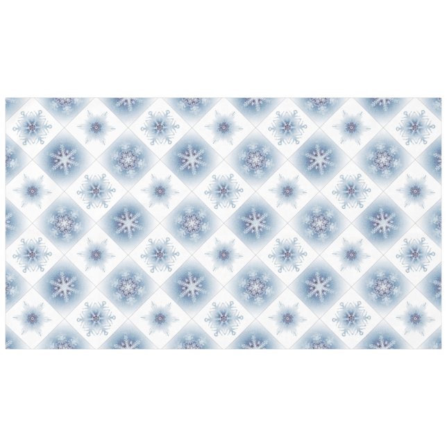 Mantel Copos de nieve azules brillantes (Frente (Horizontal))