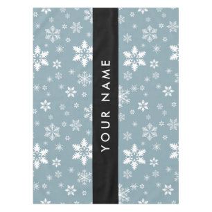 Mantel Copos de nieve blancos, gris, tu nombre, personifi