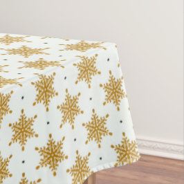 Mantel Copos de nieve dorados en invierno blanco