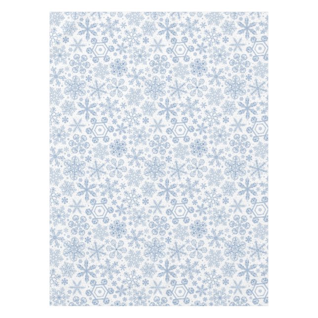 Mantel Copos de nieve grises en blanco roto (Anverso)