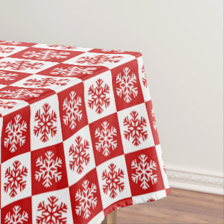 Mantel Copos de nieve rojos y blancos