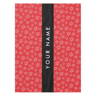 Mantel Copos de nieve rojos y blancos, tu nombre, persona