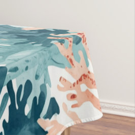 Mantel Coral Verde Teal Naranja Playero