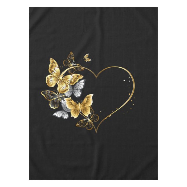 Mantel Corazón con mariposas doradas (Anverso)