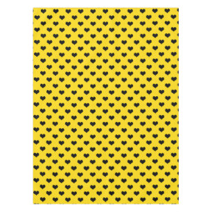 Mantel Corazón de amor negro sobre fondo amarillo