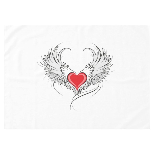 Mantel Corazón de Ángel Rojo con alas (Frente (Horizontal))