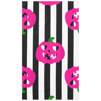 Mantel corazón de calabaza de Halloween rosa rayado