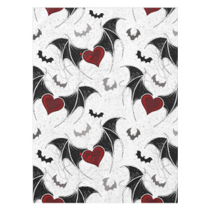 Mantel Corazón de Halloween con alas de murciélago negras