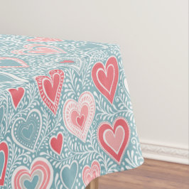 Mantel Corazón floral folclórica suave azul Chica rosa Ru