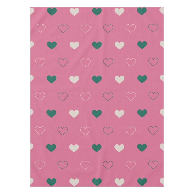 Mantel Corazón simple lindo sin fisuras rosa / verde (Anverso)