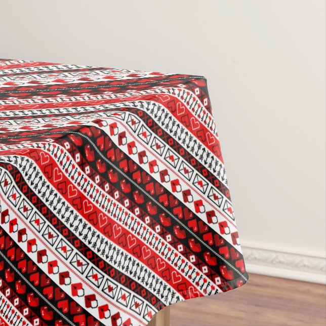 Mantel Corazones de amor de 8 bits rojos (In Situ)