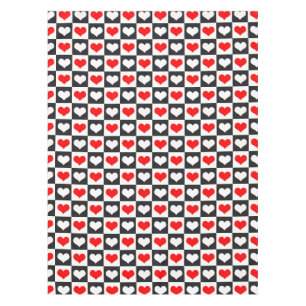 Mantel Corazones de cuadros rojos y blancos
