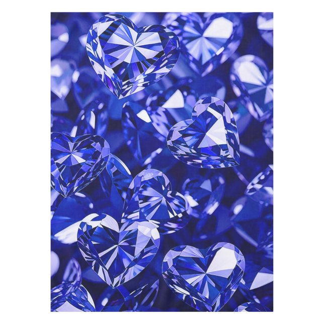 Mantel Corazones de diamantes de cristal azul (Anverso)