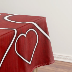 Mantel Corazones Rojos y Blancos