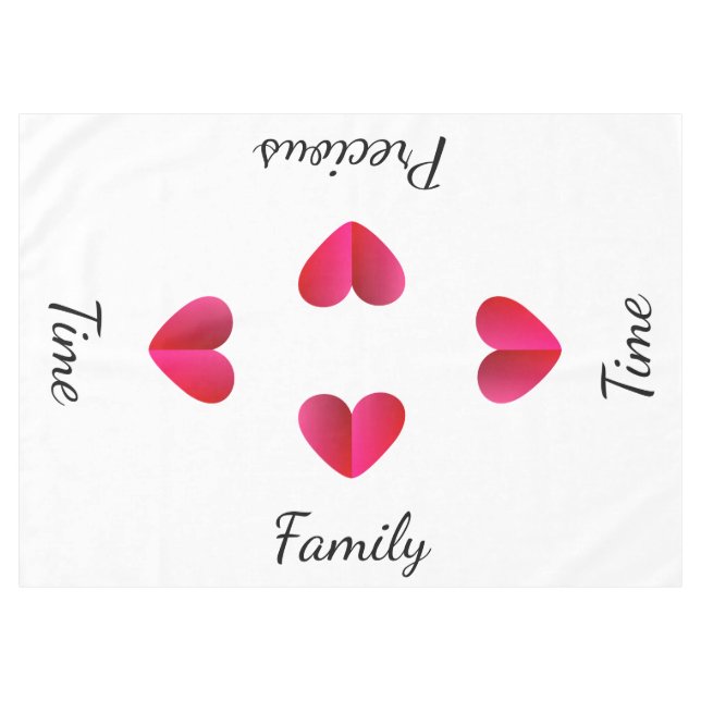 Mantel Corazones rosados de tiempo preciso en la familia (Frente (Horizontal))
