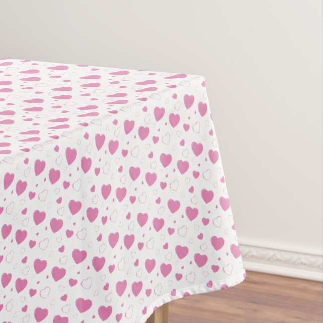 Mantel Corazones rosados patrón romántico (In Situ)
