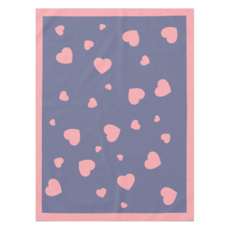 Mantel Corazones rosados sobre azul