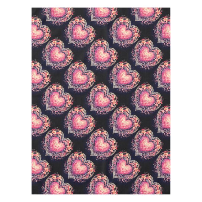 Mantel Corazones rosas (Anverso)
