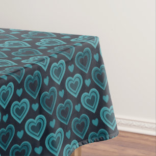 Mantel Corazones verde azulados