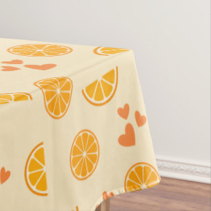 Mantel Corazones y cortes de naranja