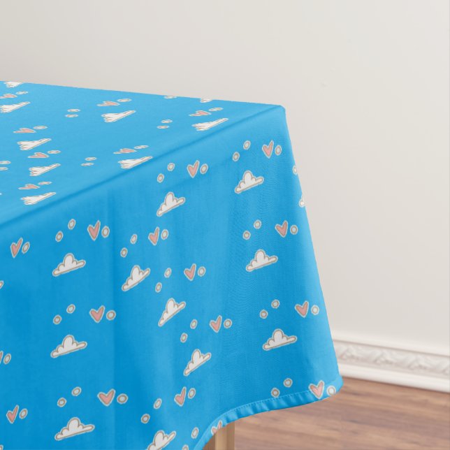 Mantel Corazones y nubes en azul (In Situ)