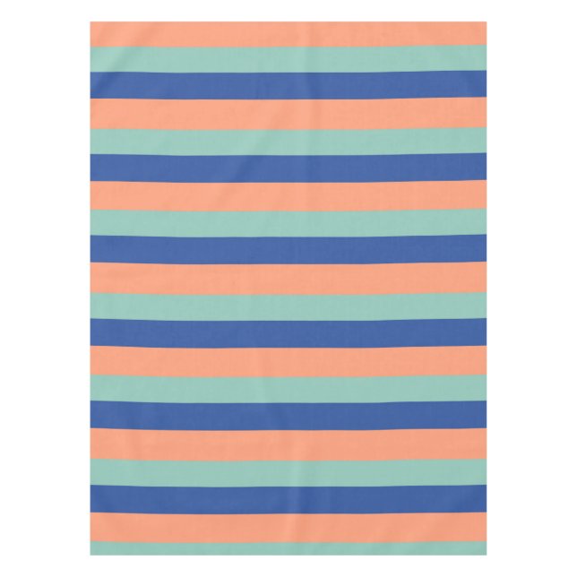 Mantel Corbata con rayas naranjas y azules (Anverso)