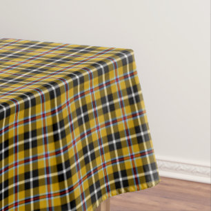 Mantel Cornish National Tartan Yellow and Black Planteado