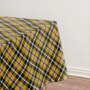 Mantel Cornish National Tartan Yellow and Black Planteado