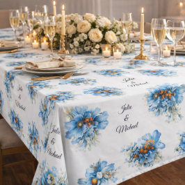Mantel Corona Botánica Azul Decoración de Boda Recién Cas