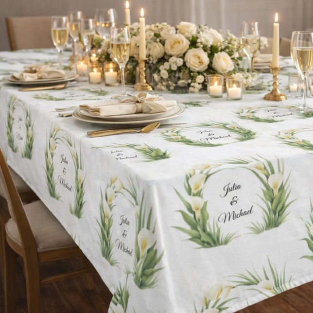 Mantel Corona de Lirios de Calla Blancos Decoración de Bo (Subido por el creador)