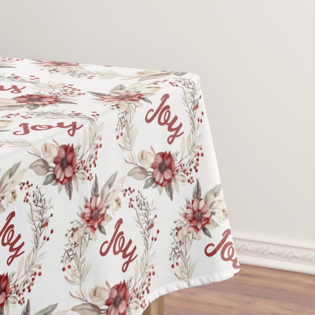 Mantel corona de navidad, con flores rojas y bayas (In Situ)