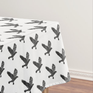 Mantel Corte de Lino de Raven blanco y negro