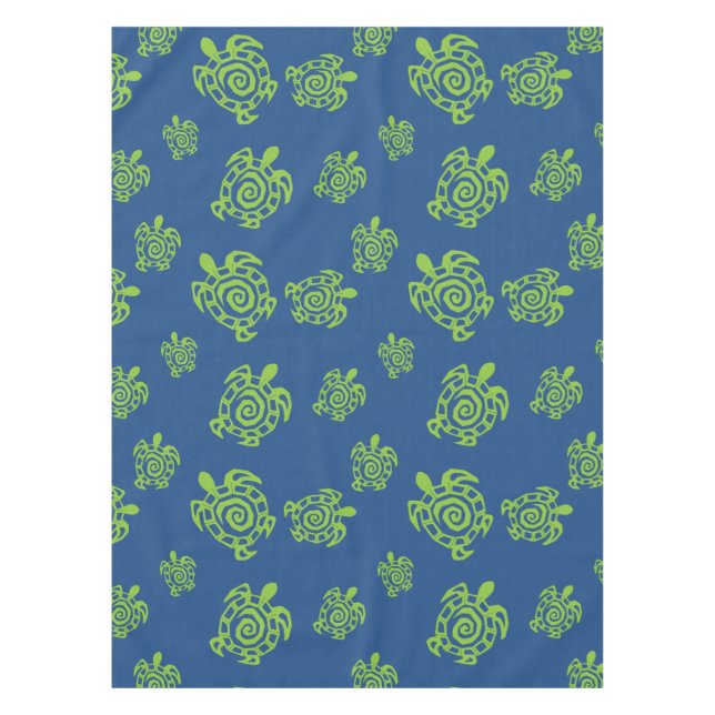 Mantel Cosas de Fiesta azul y verde tortuga (Anverso)