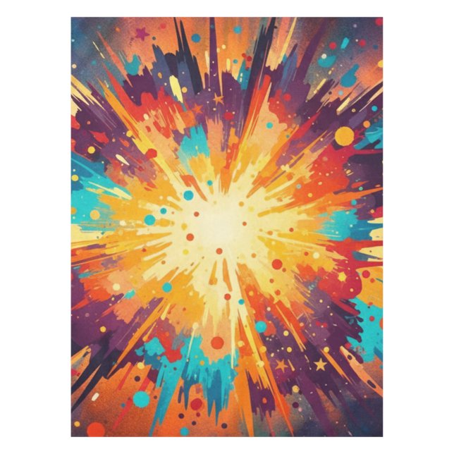 Mantel Cosmic Burst Abstract Splatter Art (Anverso)