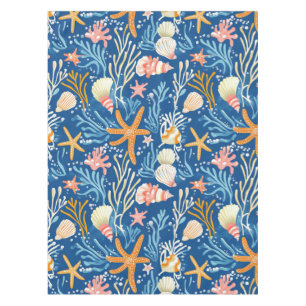 Mantel Costa Rústica - Aguas marinas, pez estrella, arrec