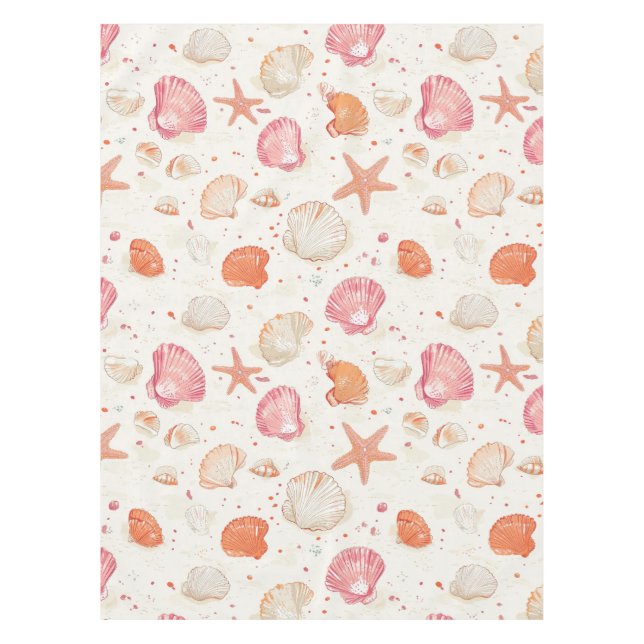 Mantel Costa Rústica - Aguas marinas, pez estrella, arrec (Anverso)