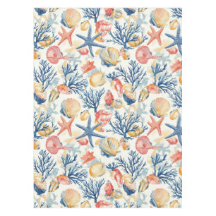 Mantel Costa Rústica - Aguas marinas, pez estrella, arrec