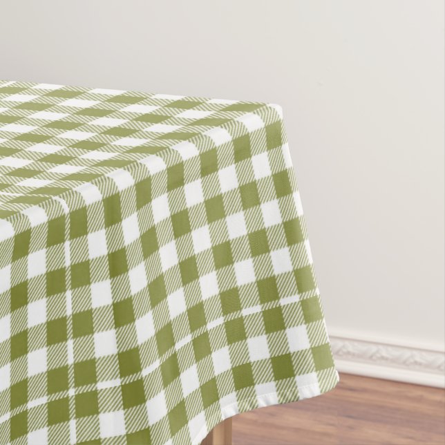 Mantel Country House Green Checkered Gingham Rustic (In Situ)
