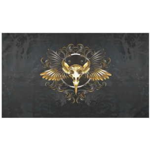 Mantel Cráneo de pájaro dorado sobre fondo negro