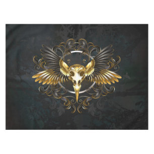 Mantel Cráneo de pájaro dorado sobre fondo negro