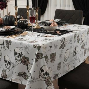 Mantel Cránulos góticos y Rosas claros Halloween