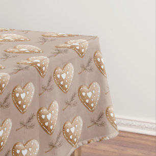Mantel Cream Gingerbread Cookie Hearts Navidades