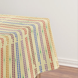 Mantel Crema con rayas punteadas en muchos colores