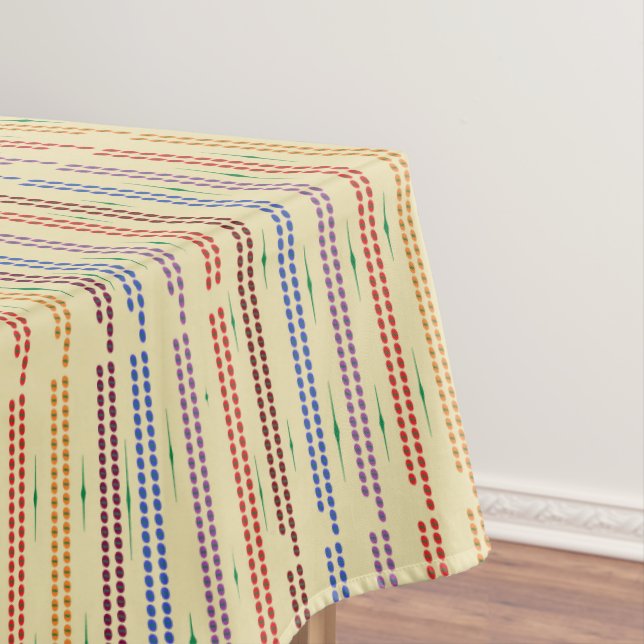 Mantel Crema con rayas punteadas en muchos colores (In Situ)
