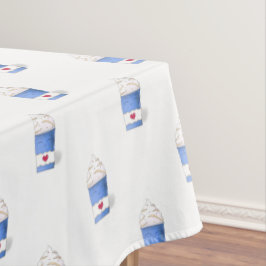 Mantel Crema lata y batida (azul)