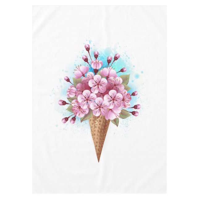 Mantel Crema rosa de hielo Sakura Waffle Cone (Anverso)