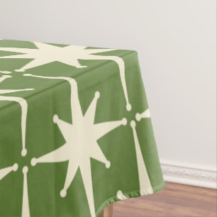 Mantel Crema verde de estrellas atómicas retro vintage de