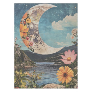 Mantel Crescent Moon Over Serene Landscape